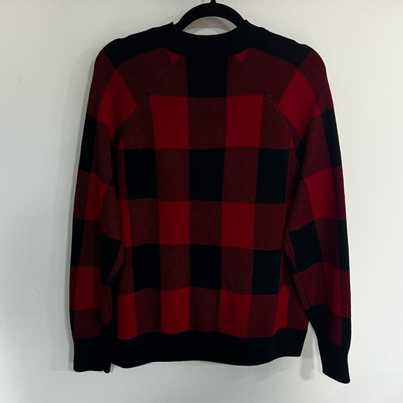 Torrid Cardigan Zip Up Buffalo Plaid Bomber Sweater - Picture 11 of 15